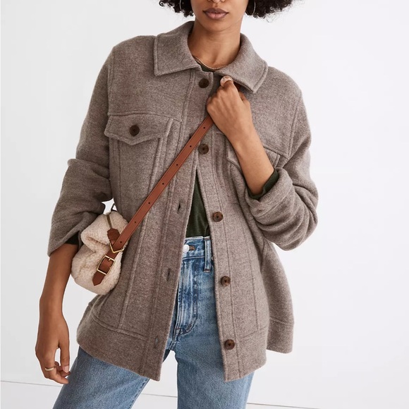 Madewell Boiled Wool Bridgman Sweater-Jacket - Picture 1 of 7